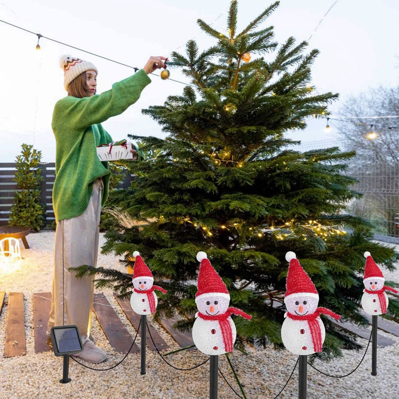 Solar Powered Lamp 3 Snowmen Garden Stake Light Holiday Decor & Apparel - DailySale