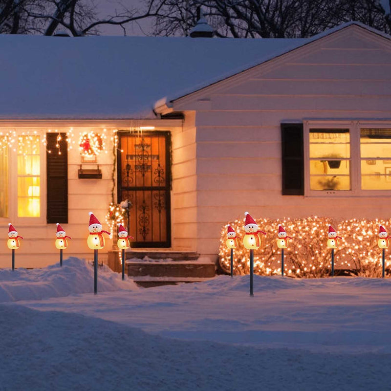 Solar Powered Lamp 3 Snowmen Garden Stake Light Holiday Decor & Apparel - DailySale