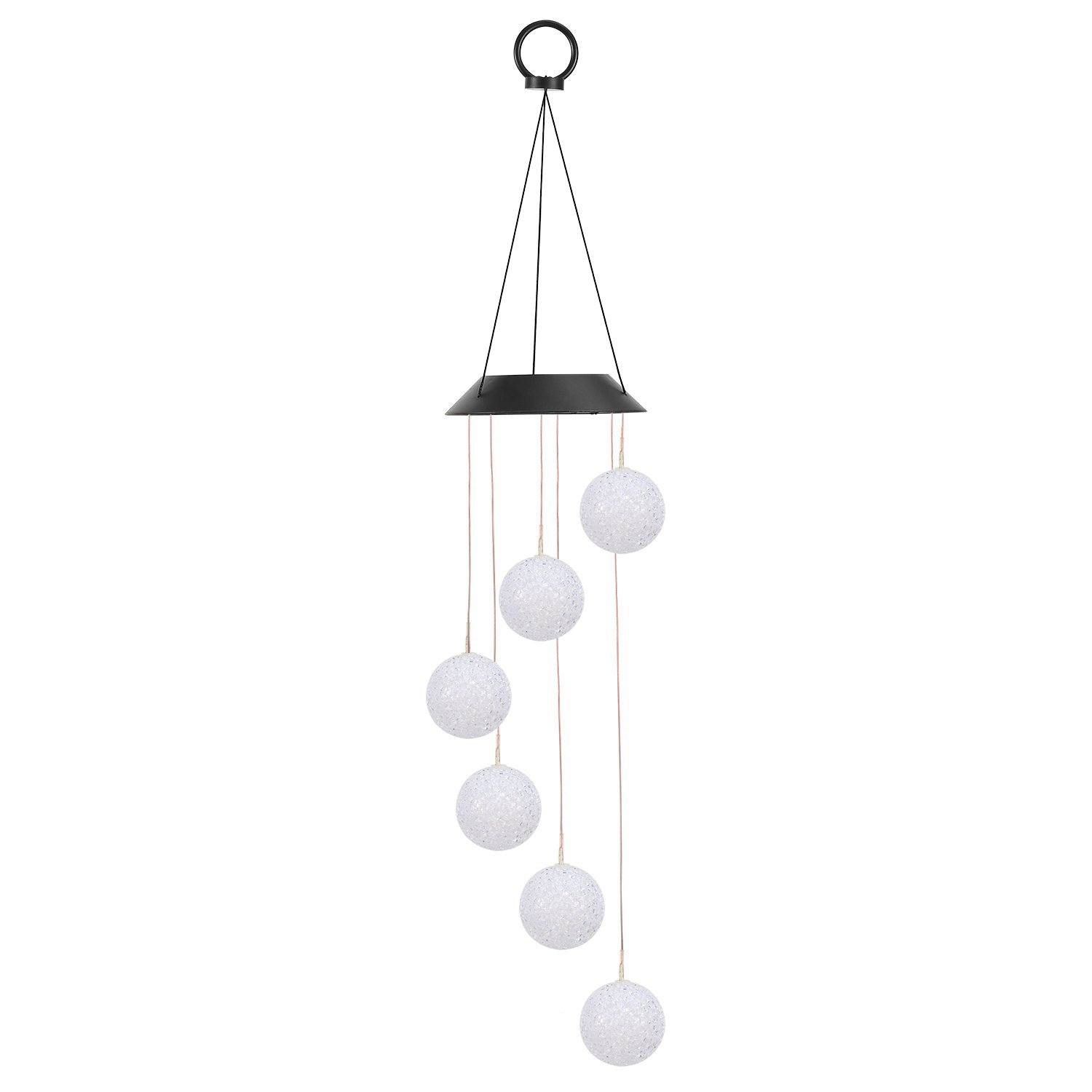 Solar Powered LED Ball Wind Chimes - Color Changing LED String Light Garden & Patio - DailySale