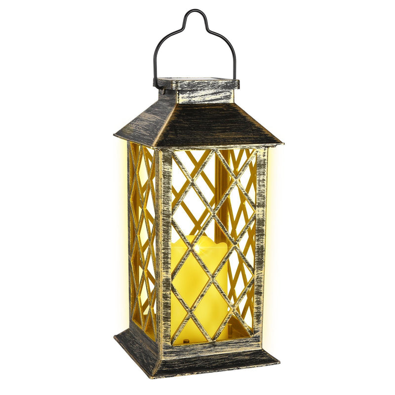 Solar Powered Led Outdoor Lantern Waterproof Candle Hanging Light Outdoor Lighting - DailySale