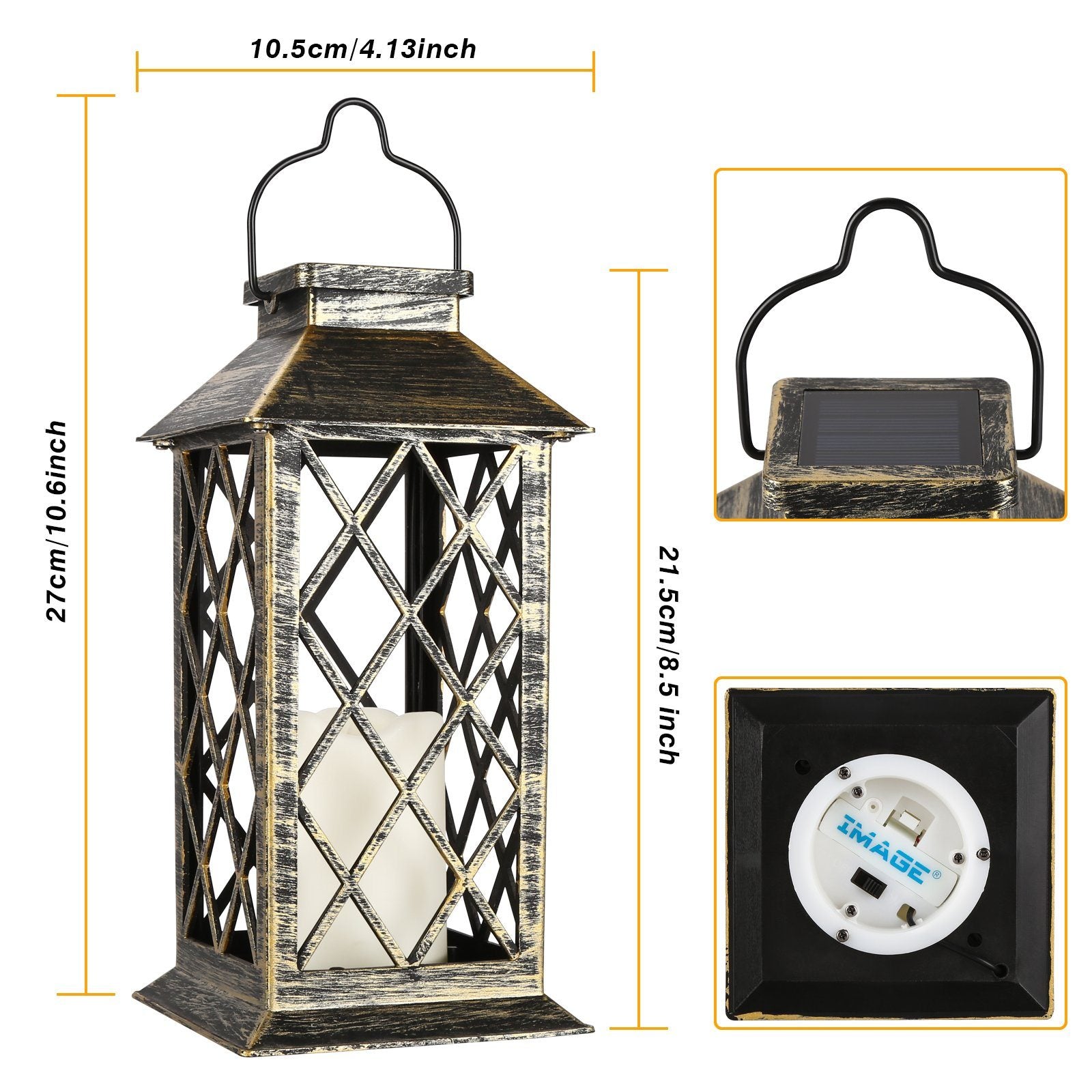 Solar Powered Led Outdoor Lantern Waterproof Candle Hanging Light Outdoor Lighting - DailySale