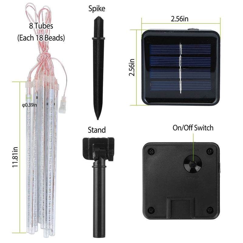 Solar Powered Meteor Shower String Light Outdoor Lighting - DailySale