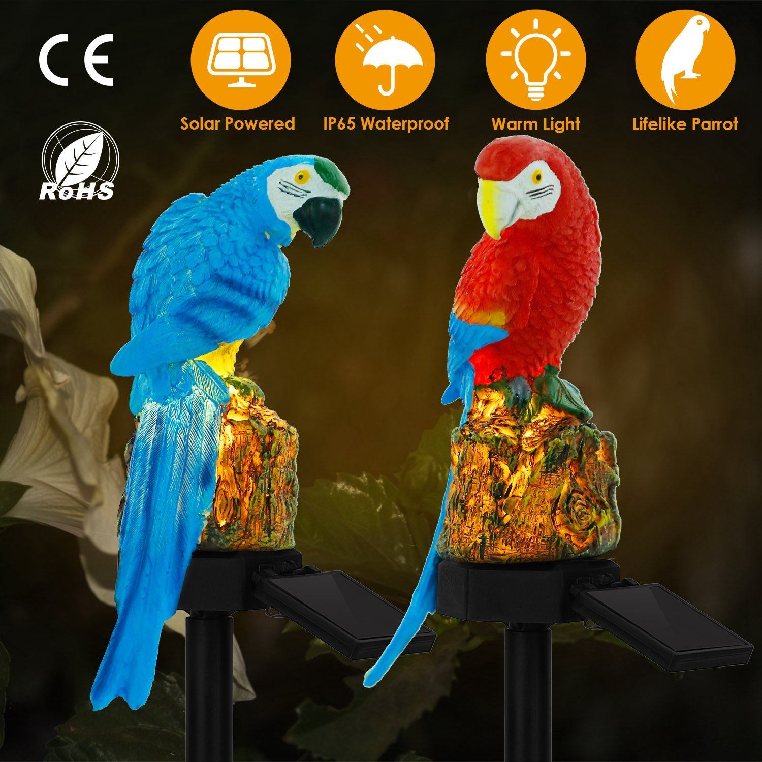 Solar Powered Parrot Garden Light IP65 Waterproof LED Outdoor Lighting - DailySale