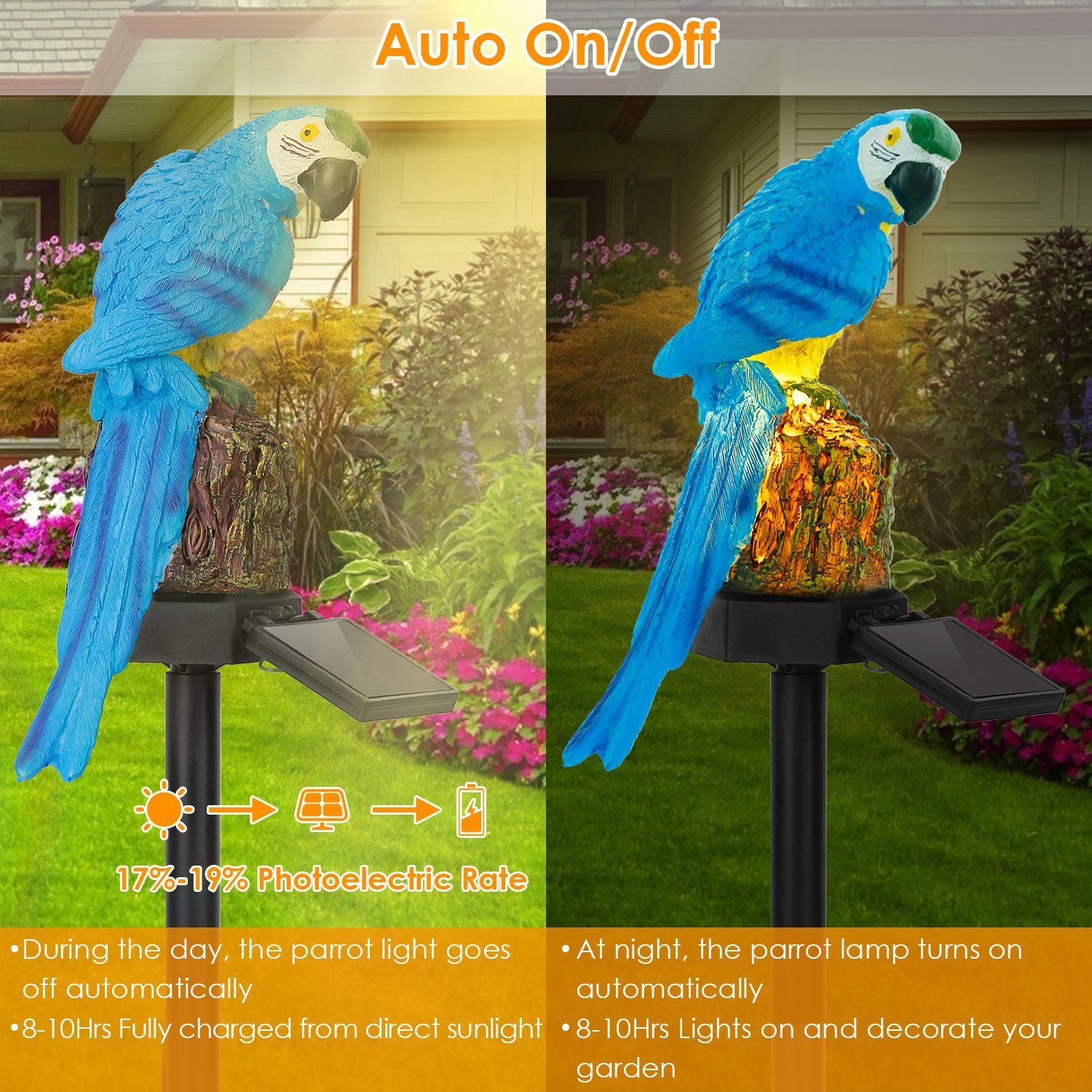 Solar Powered Parrot Garden Light IP65 Waterproof LED Outdoor Lighting - DailySale