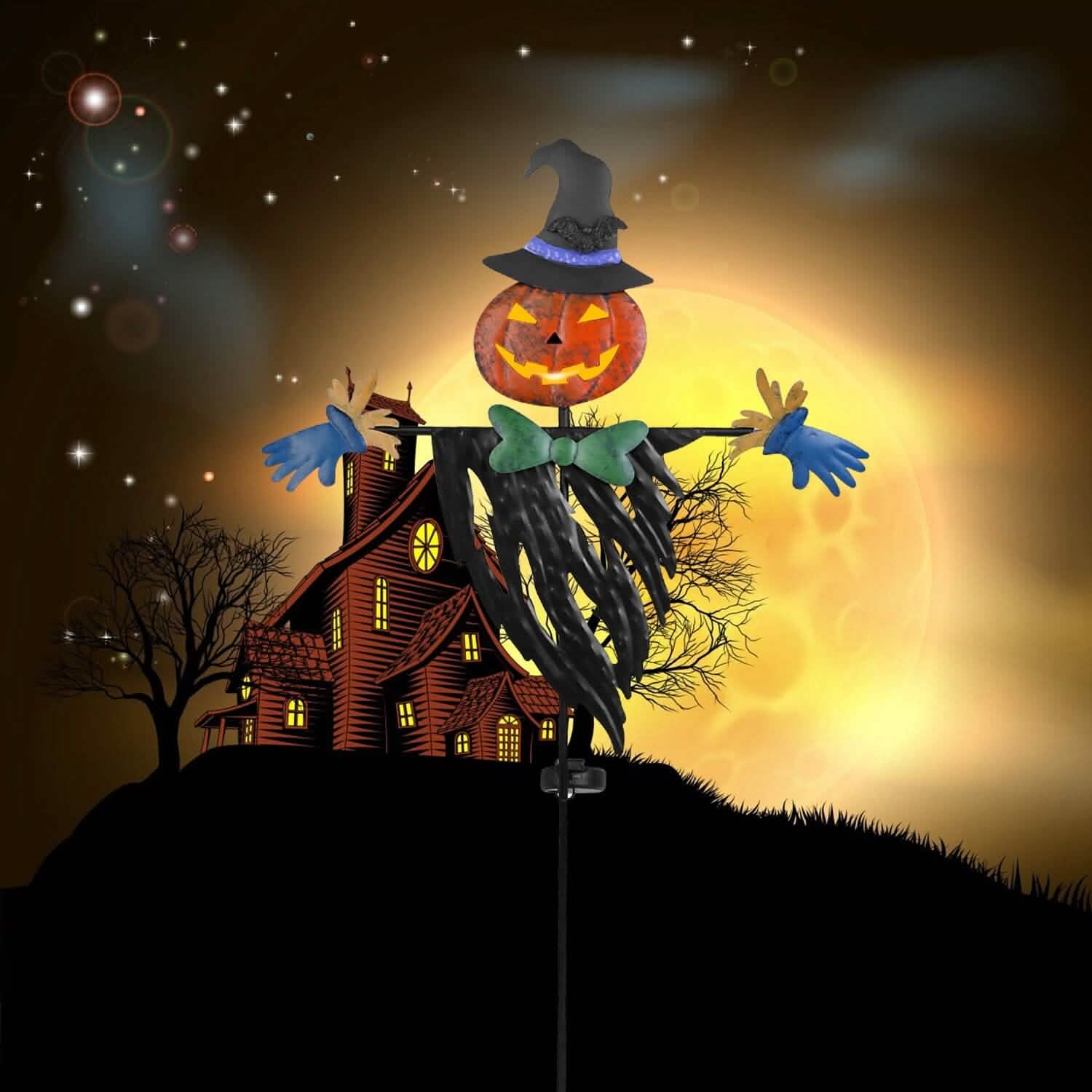 Solar Powered Scarecrow Shape Stake Light Halloween Decoration Holiday Decor & Apparel - DailySale