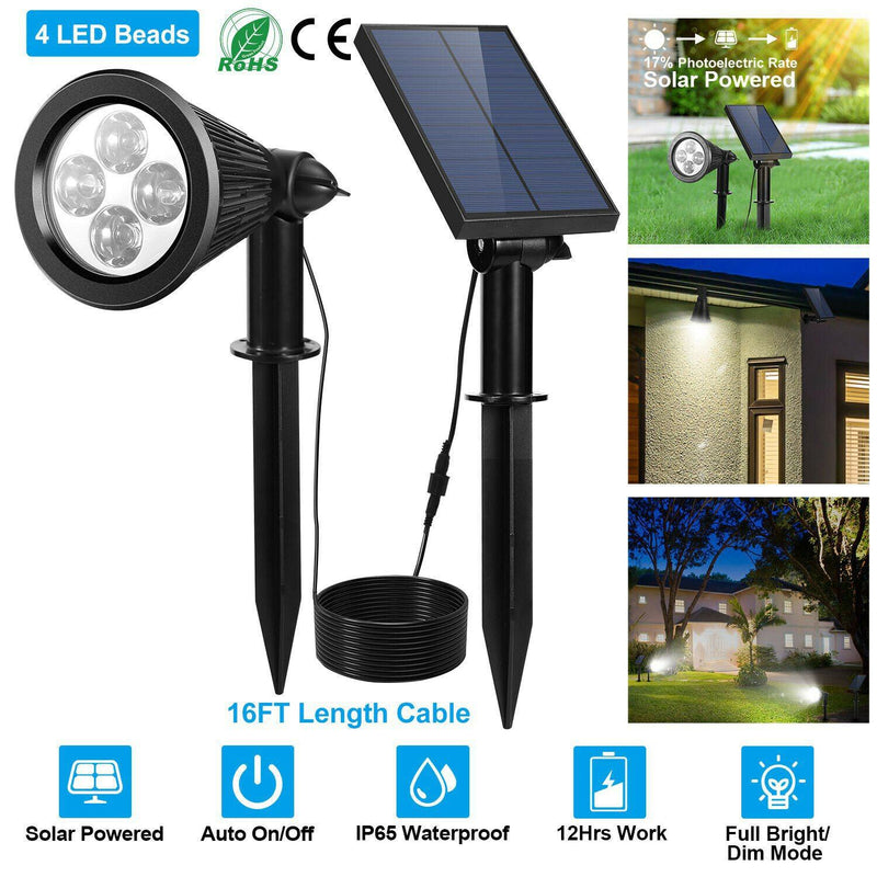 Solar Powered Spotlight Outdoor Garden Lamp Waterproof Garden & Patio - DailySale