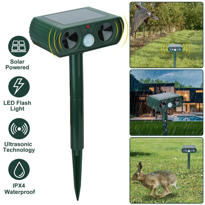 Solar Powered Ultrasonic Animal Repeller Garden & Patio - DailySale
