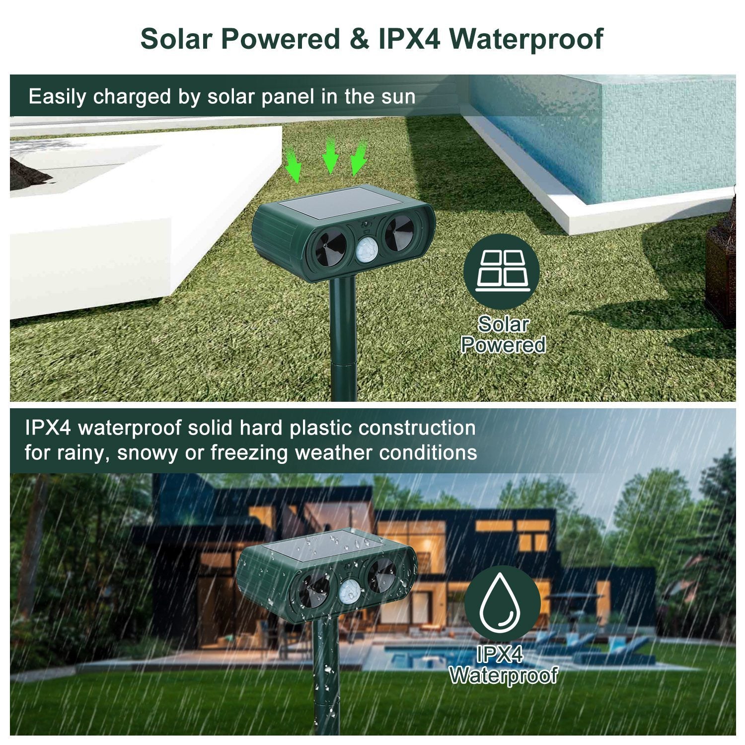 Solar Powered Ultrasonic Animal Repeller Garden & Patio - DailySale