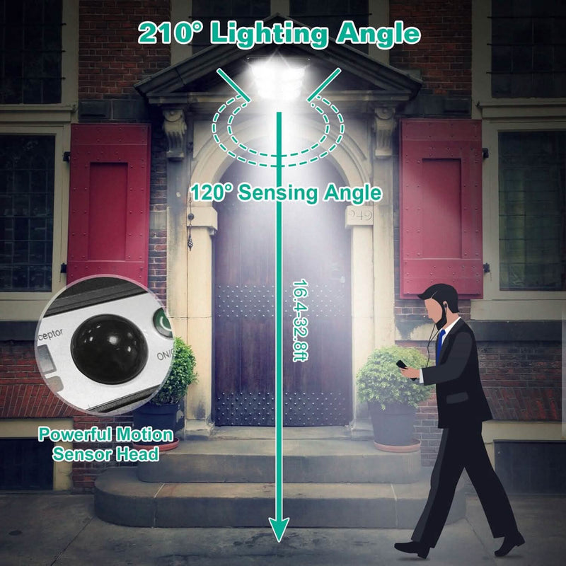 Solar Powered Wall Light Beads PIR Motion Sensor Outdoor Lighting - DailySale