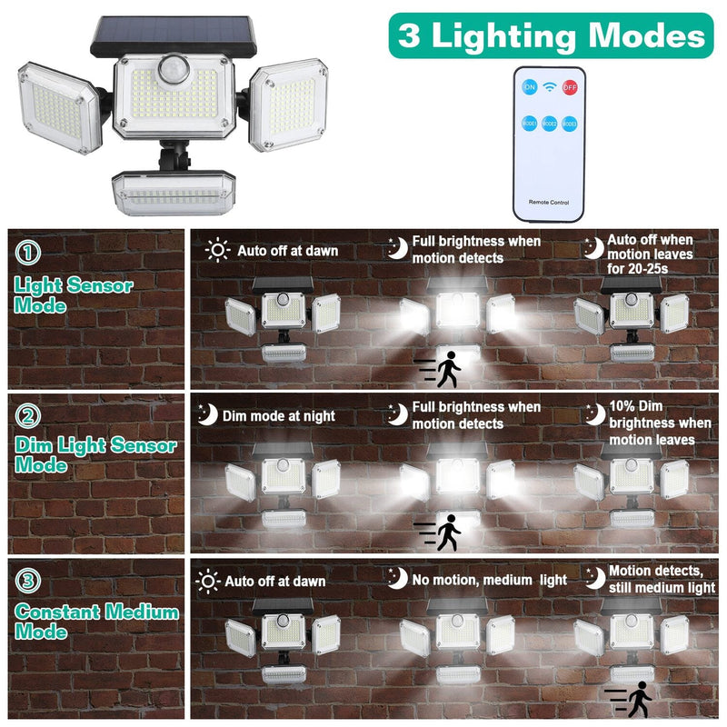 Solar Powered Wall Lights Outdoor Motion Sensor Lamps Outdoor Lighting - DailySale