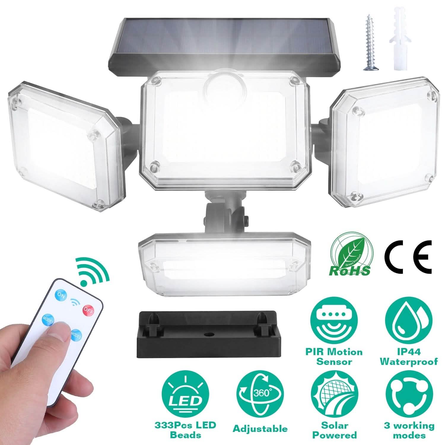 Solar Powered Wall Lights Outdoor Motion Sensor Lamps Outdoor Lighting - DailySale