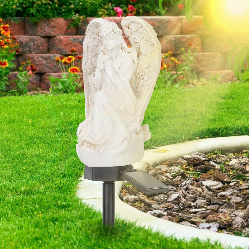 Solar Praying Angle Statue Garden Light Outdoor Lighting - DailySale