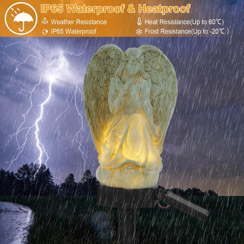 Solar Praying Angle Statue Garden Light Outdoor Lighting - DailySale