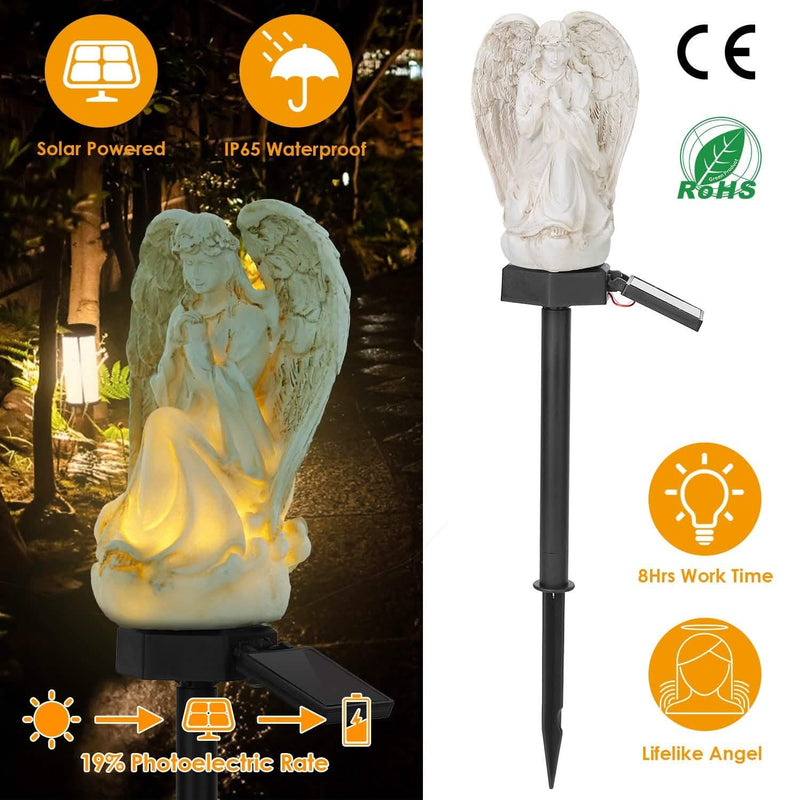 Solar Praying Angle Statue Garden Light Outdoor Lighting - DailySale