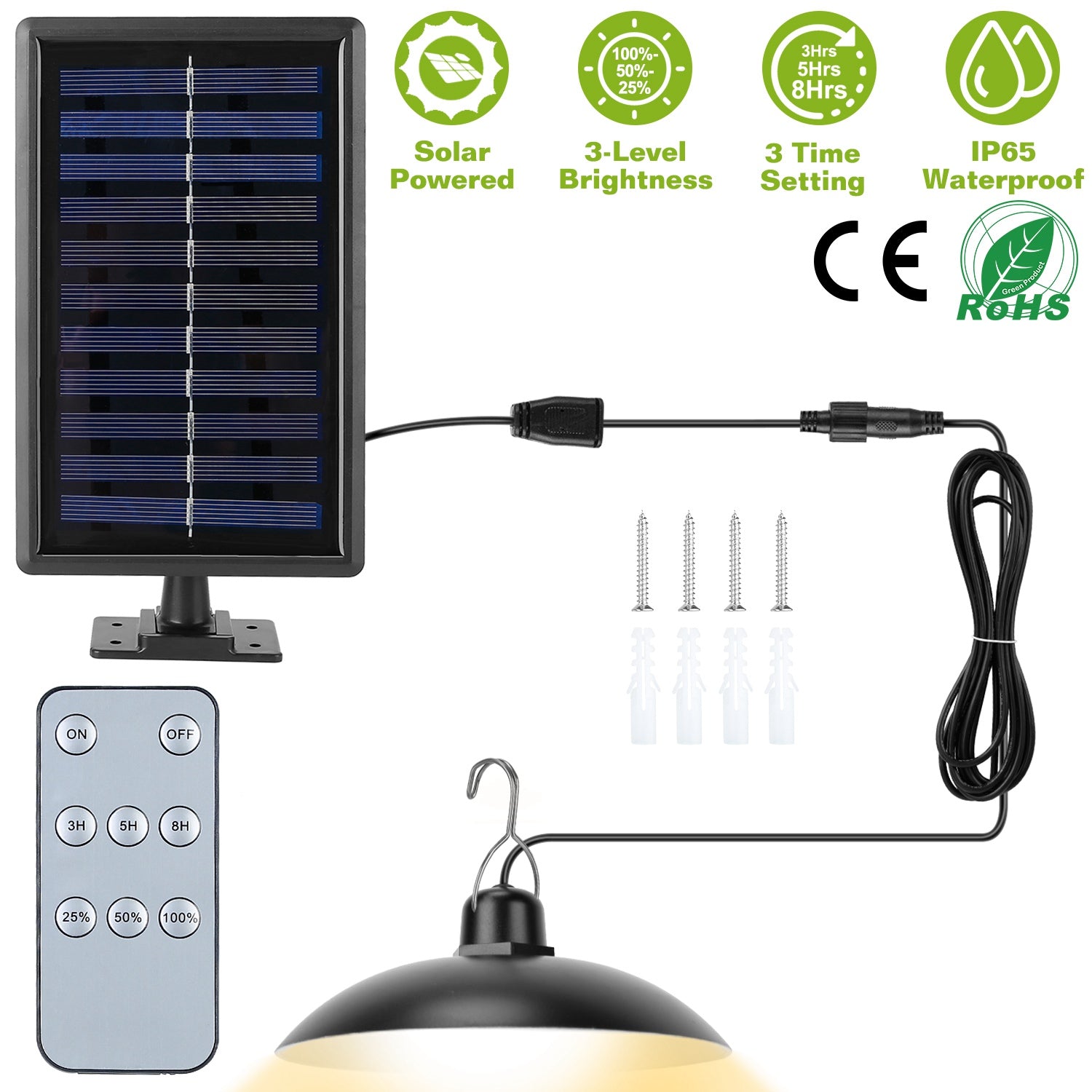 Solar Shed Light Sensor Hanging Lamp Outdoor Lighting - DailySale