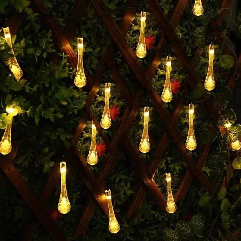Solar String Lights 20ft 30 LED Water Drop Solar String Fairy Waterproof Lights String & Fairy Lights - DailySale