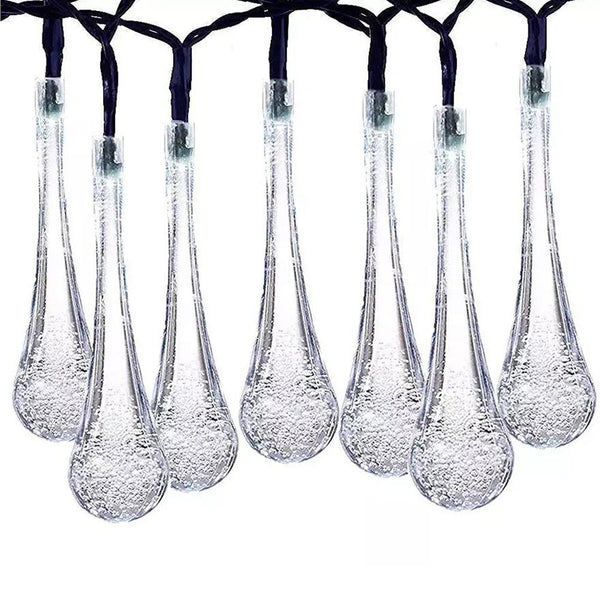 Solar String Lights 20ft 30 LED Water Drop Solar String Fairy Waterproof Lights String & Fairy Lights White - DailySale