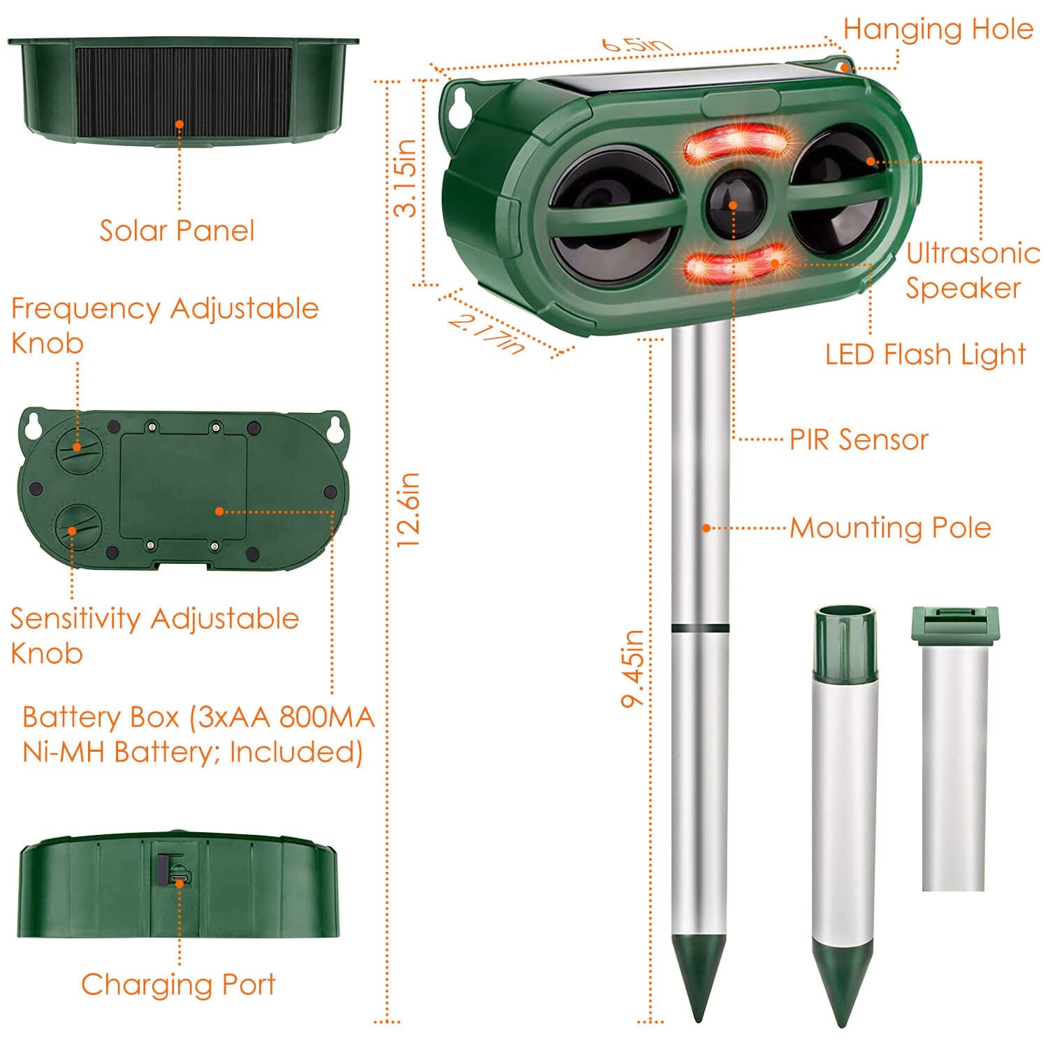 Solar Ultrasonic Animal Repeller Motion Sensor Pest Control - DailySale