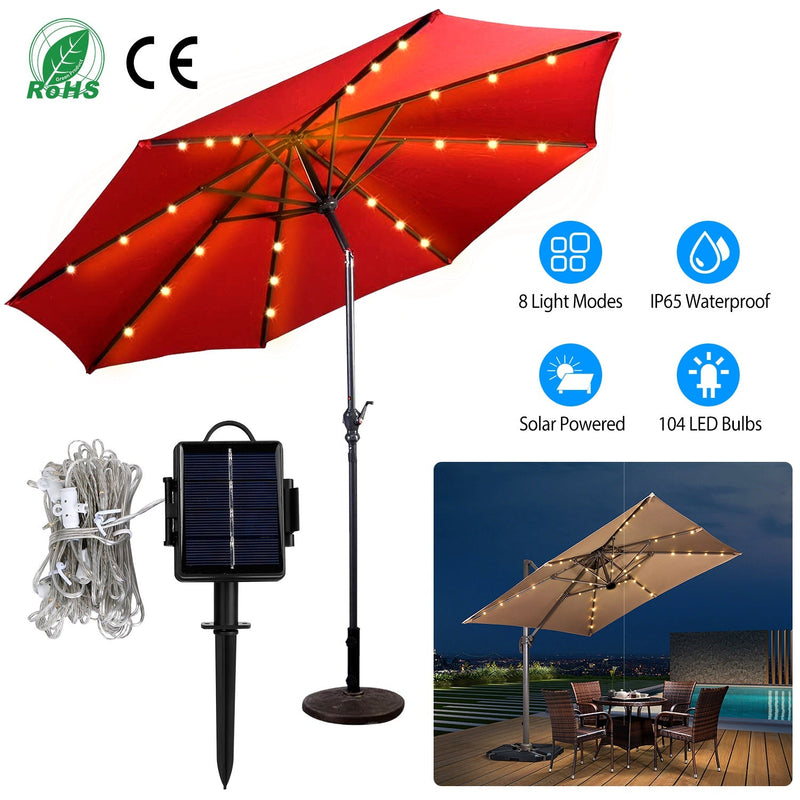 Solar Umbrella Outdoor String Light String & Fairy Lights - DailySale