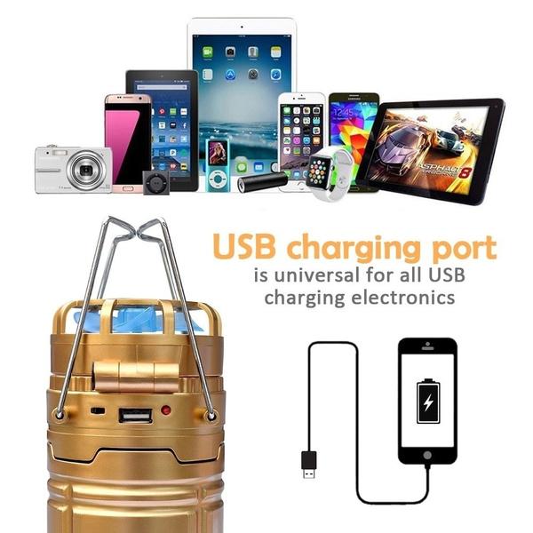 Solar USB Charging Tent Light + Fan Sports & Outdoors - DailySale