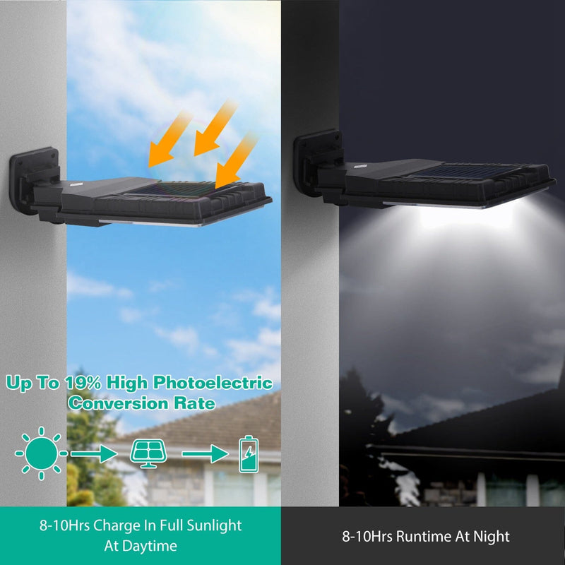Solar Wall Light Outdoor Beads PIR Motion Sensor Remote Control Wireless Lamps Outdoor Lighting - DailySale