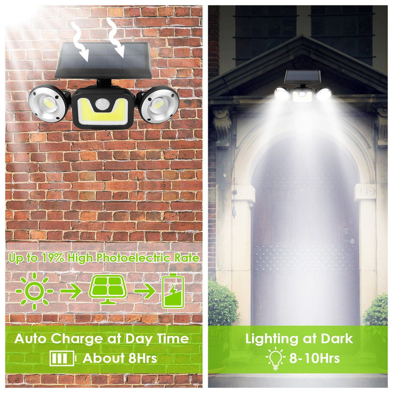 Solar Wall Light Outdoor PIR Motion Sensor LED Outdoor Lighting - DailySale