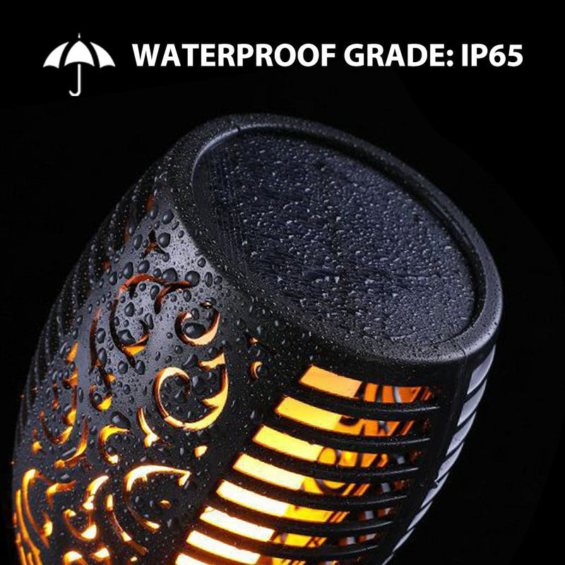 Solar Waterproof Torch Lights 12 LED Flickering Flame Landscape Lights Outdoor Lighting - DailySale