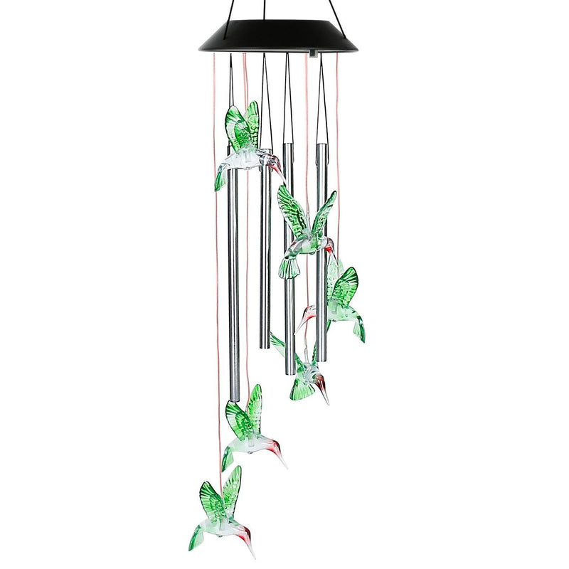 Solar Wind Chime Lights String & Fairy Lights Green Hummingbird - DailySale