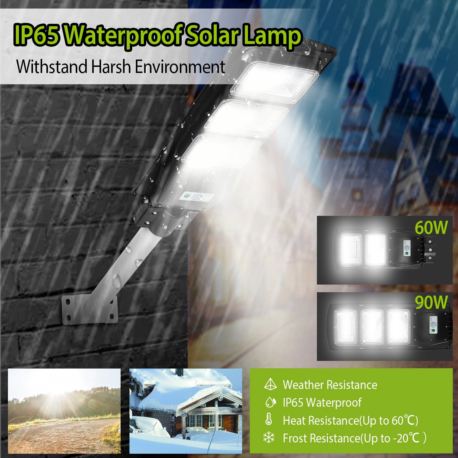 Solar Wireless IP65 Waterproof Street Path Light Outdoor Lighting - DailySale