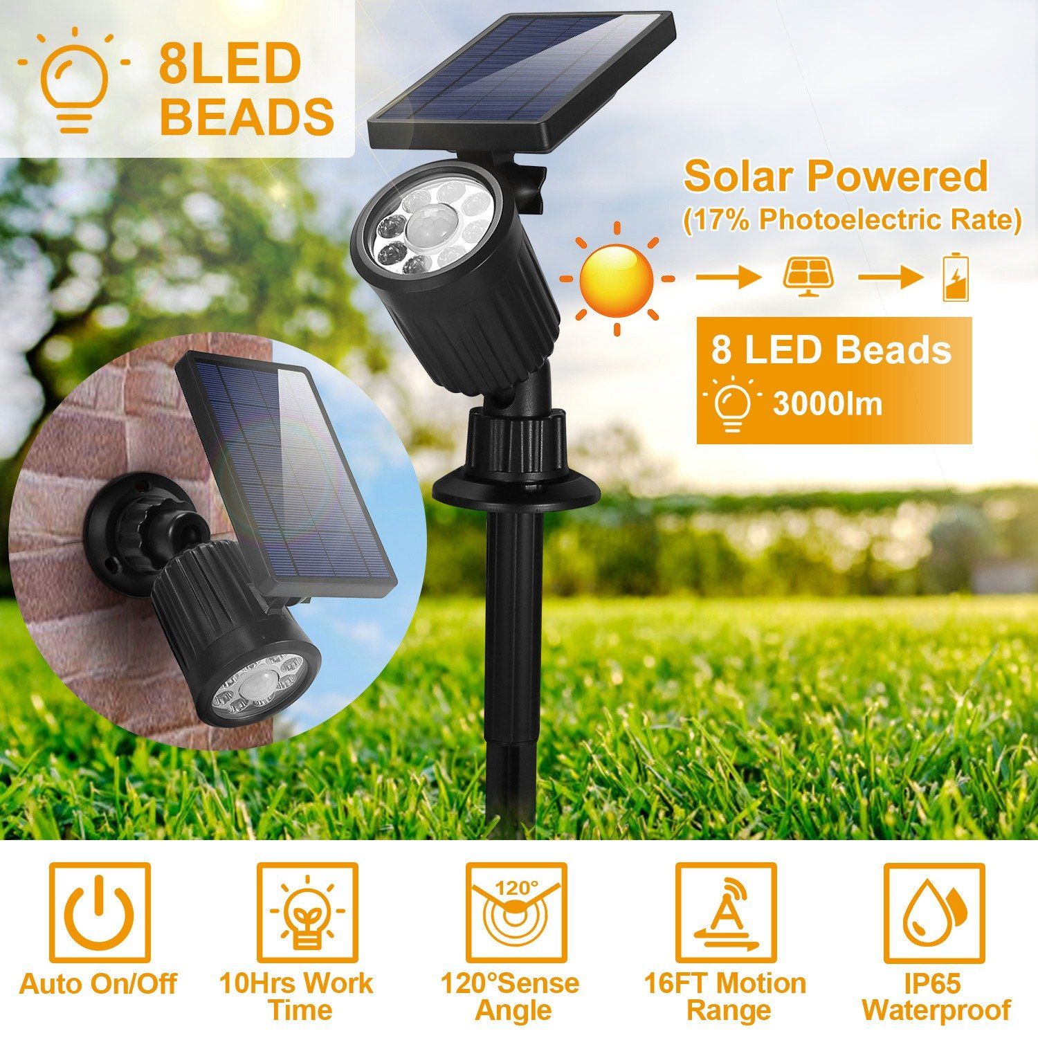 Solarek Lights Outdoor Solar Powered LED Spotlights Outdoor Lighting - DailySale