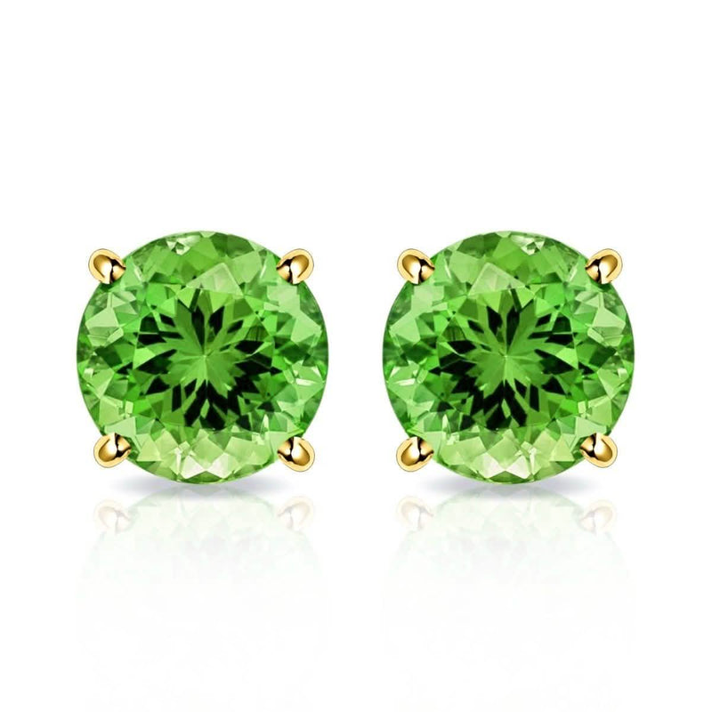 Solid 10K Gold 2.00 CTW Peridot Stud Earrings By MUIBLU Gems Jewelry - DailySale