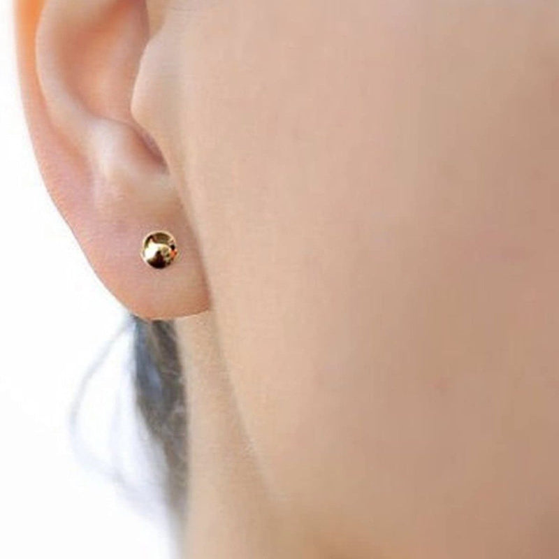 Solid 10K Gold Ball Studs Earrings - DailySale