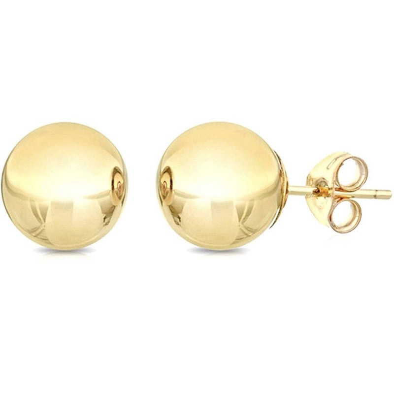 Solid 10K Gold Ball Studs Earrings Gold 3mm - DailySale
