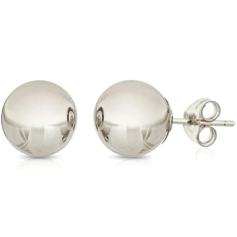 Solid 10K Gold Ball Studs Earrings White Gold 3mm - DailySale
