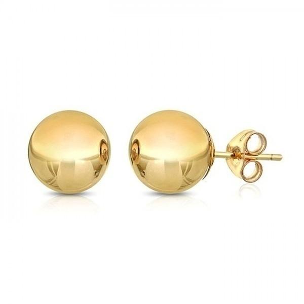 Solid 14K Gold Ball Studs - Assorted Sizes Jewelry 3mm - DailySale