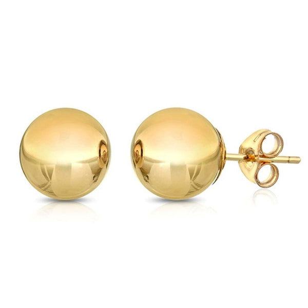 14K Gold over 925 Silver High Polish Smooth Round Ball Stud Earring 3-Size  Set - 6mm, 7mm, 8mm - Kezef Creations