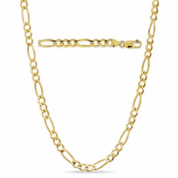 Solid 14K Gold Figaro Chain - Assorted Sizes Jewelry - DailySale