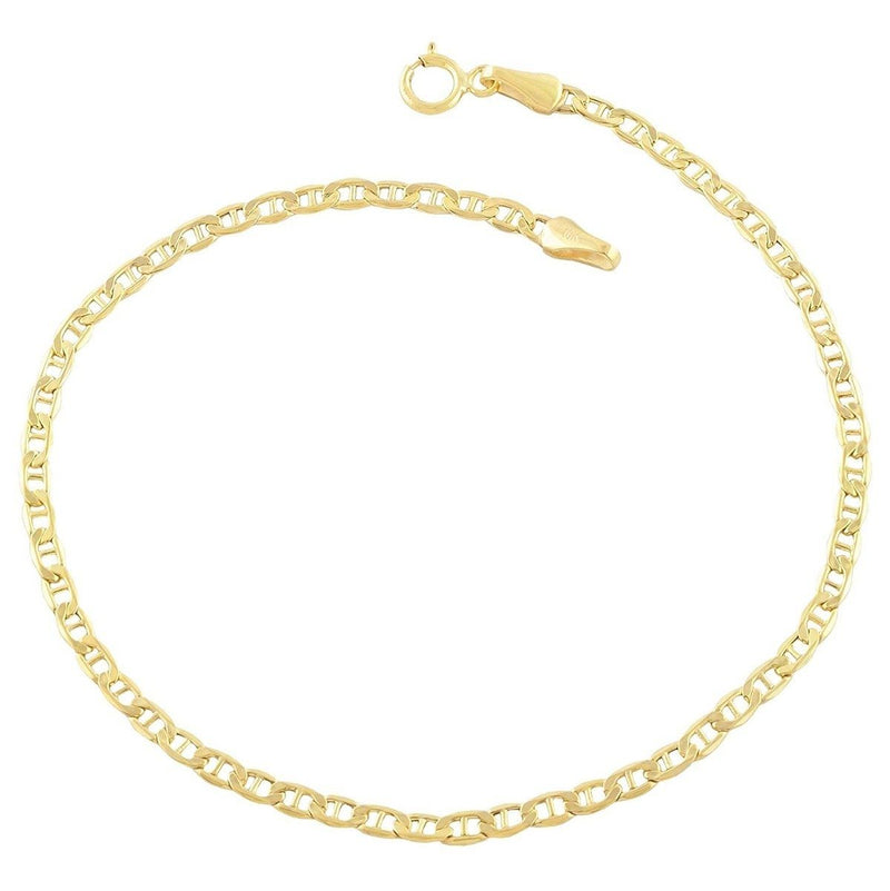Solid 14K Gold Flat Marina Anklet Jewelry - DailySale