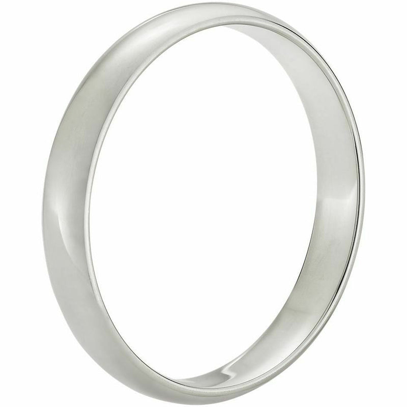 Solid 14K White Gold 3mm Comfort Fit Wedding Band Ring Rings - DailySale