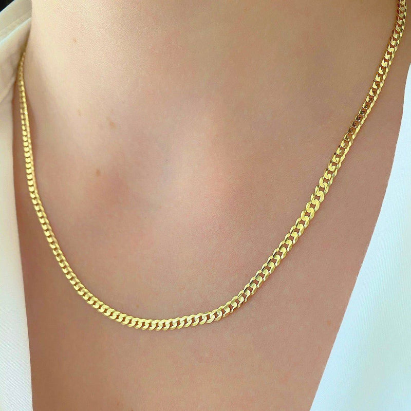Solid 14K Yellow Gold Cuban Link Chains Necklaces - DailySale