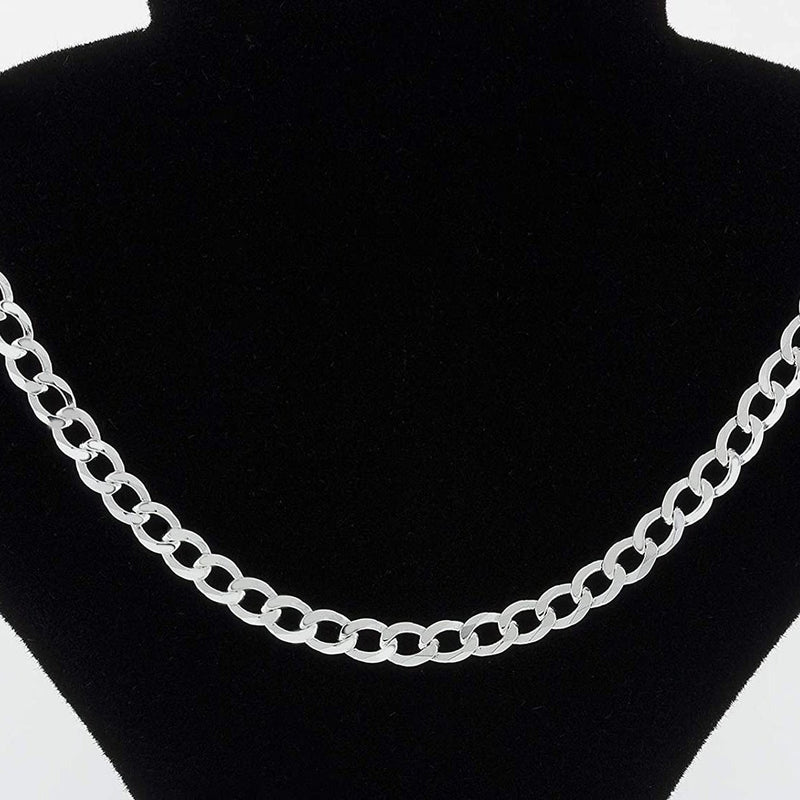 Solid 925 Sterling Silver 4.5mm Cuban Chain Necklace Necklaces - DailySale