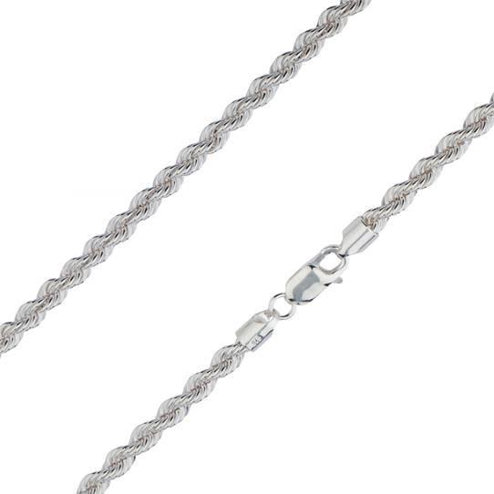 Solid 925 Sterling Silver 4.5mm Diamond Cut Rope Chain Necklaces 18" - DailySale