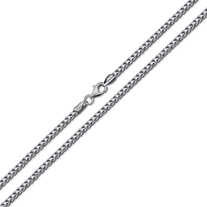 Solid .925 Sterling Silver Rhodium Plated 1.1mm Franco Chain Jewelry - DailySale