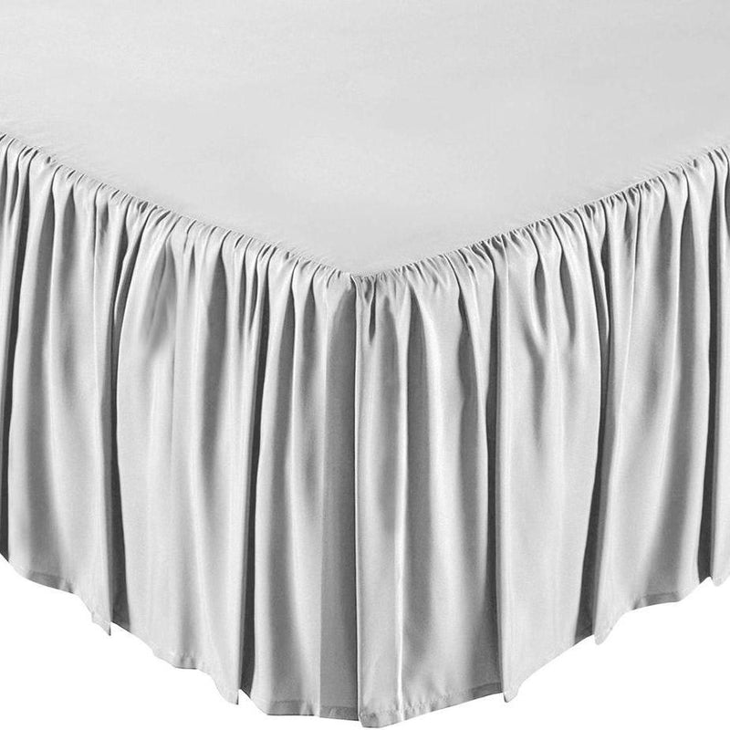 Solid Color Bed Skirt - Assorted Styles Linen & Bedding Full White Ruffle - DailySale