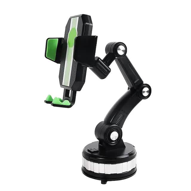 Solid & Durable Car Phone Holder Mount for Dashboard Windshield Long Arm Strong Suction Cell Phone Car Mount Automotive Green - DailySale