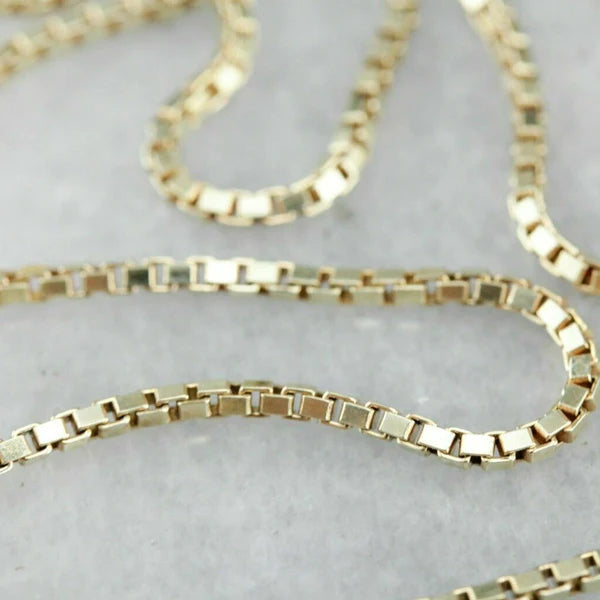 Solid Genuine 10K Gold Box Chain Necklaces - DailySale