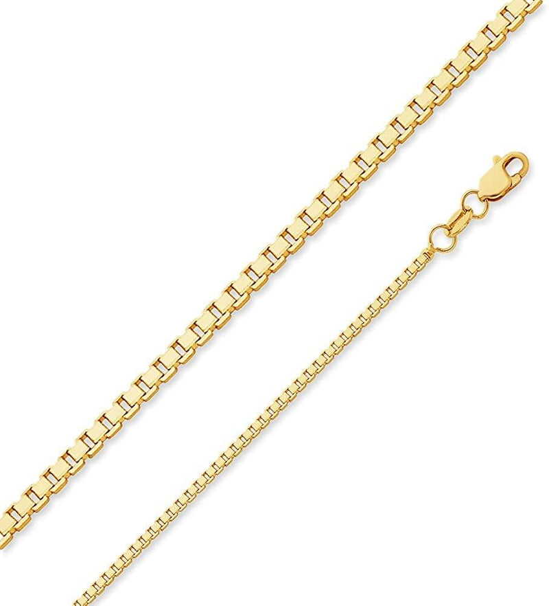 Solid Genuine 14K Gold Box Chain Necklaces 16" - DailySale