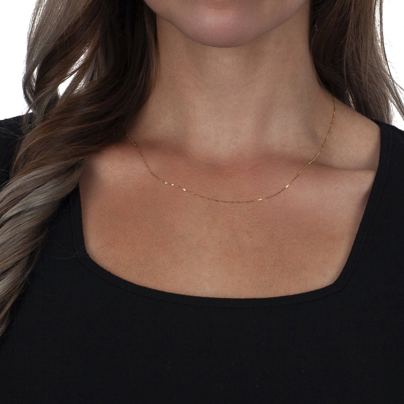 Solid Genuine 14K Gold Box Chain Necklaces - DailySale