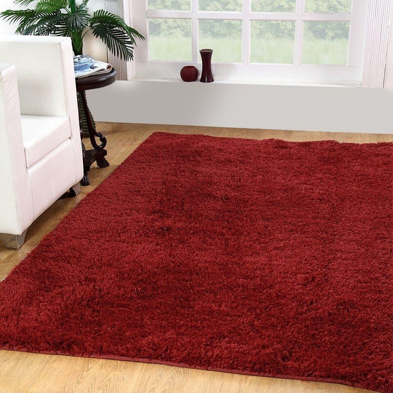 Solid Plush Shag Rug - Assorted Colors and Sizes Furniture & Decor 4' x 6' Red - DailySale
