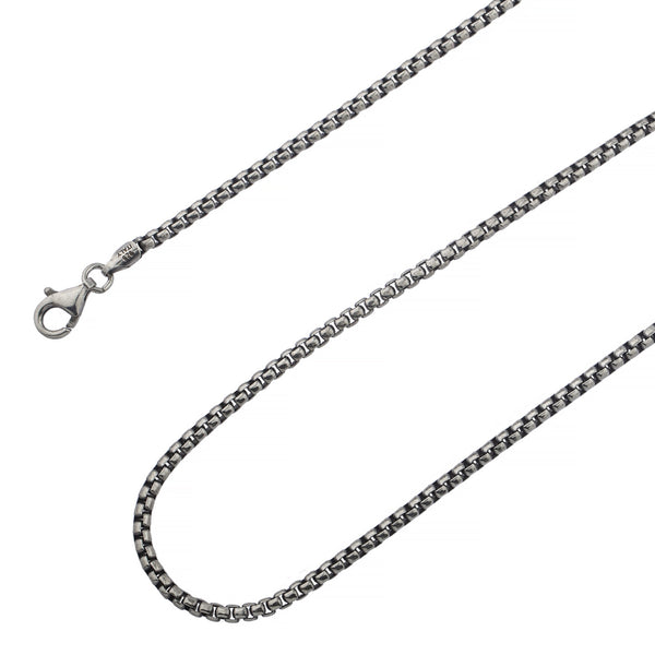 Solid Round Box Chain Necklace - Oxidized Antique Finish Necklaces 20" - DailySale